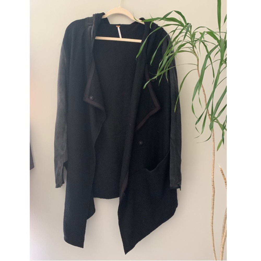 Free People Asymmetric Drippy Hooded Jacket Size L